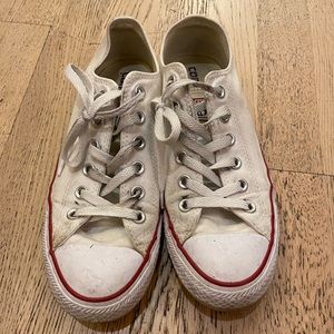 White Low-Cut Converse All Stars